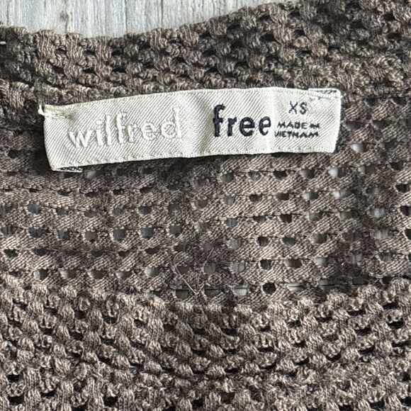 Aritzia Wilfred Free Brown Mesh Long Sleeved Shirt Size XS - Picture 4 of 7